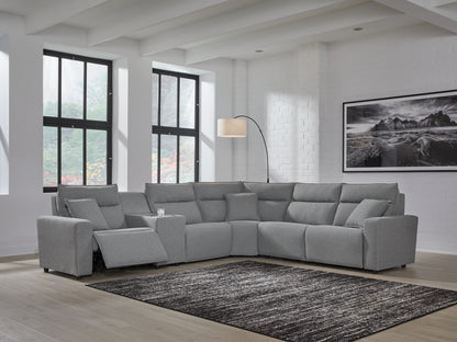 Pines Furniture Outlet - Ashley Furniture - ModMax II Sectional - 6-Piece Power Reclining Sectional / Salt and Pepper - 65906S10