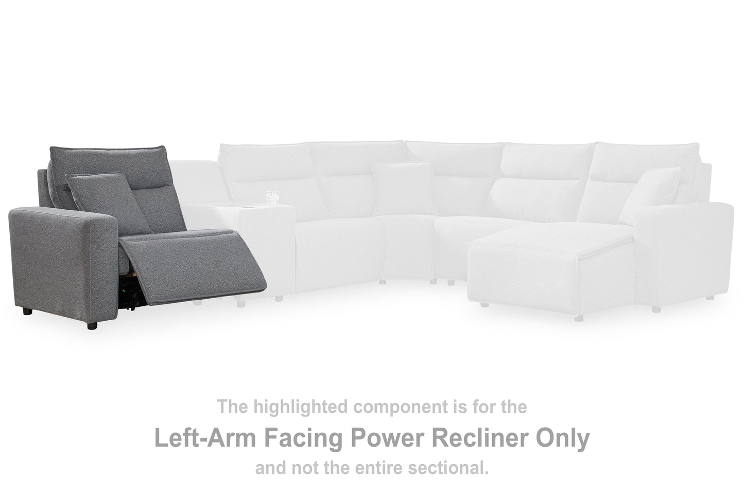 Pines Furniture Outlet - Ashley Furniture - ModMax II Sectional - LAF Zero Wall Power Recliner / Salt and Pepper - 6590658