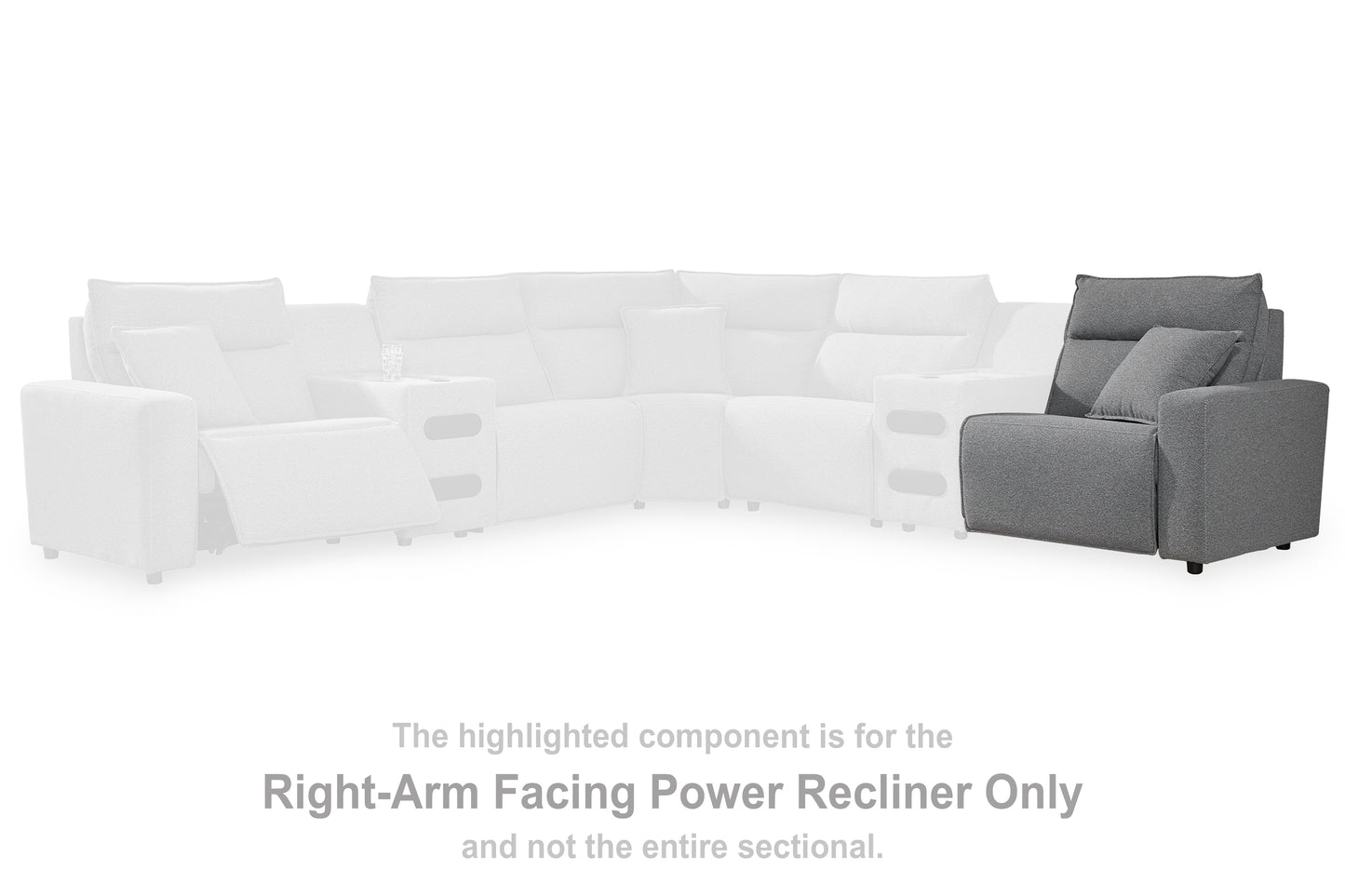 Pines Furniture Outlet - Ashley Furniture - ModMax II Sectional - RAF Zero Wall Power Recliner / Salt and Pepper - 6590662