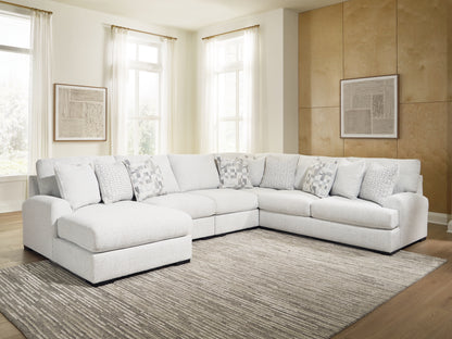 Pines Furniture Outlet - Ashley Furniture - Misty-Lakes Sectional - 5-Piece Sectional with Chaise / Chalk - PC66906S12