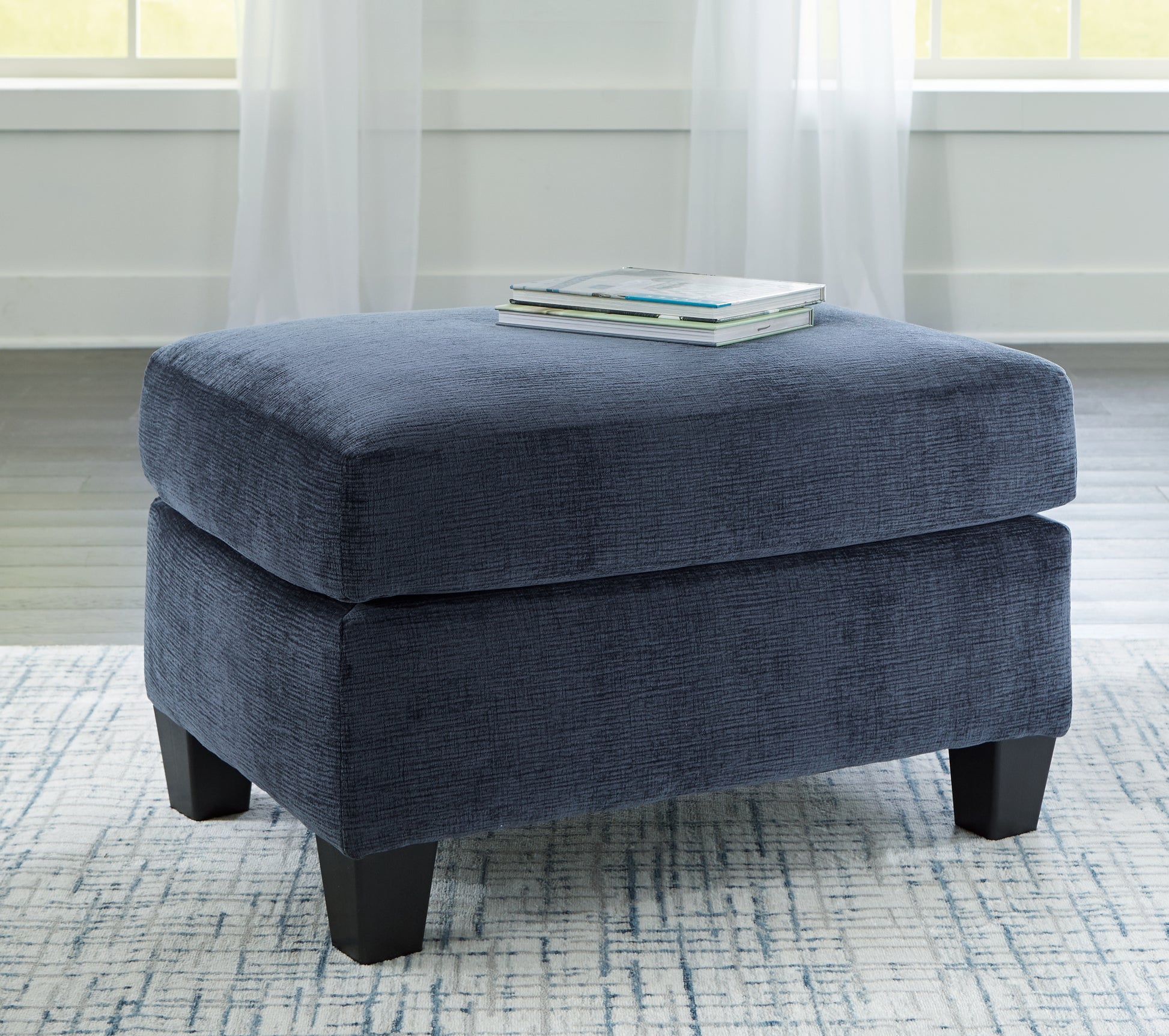 Pines Furniture Outlet - Ashley Furniture - Amity Bay Living Room - Ottoman / Ink - 6720614