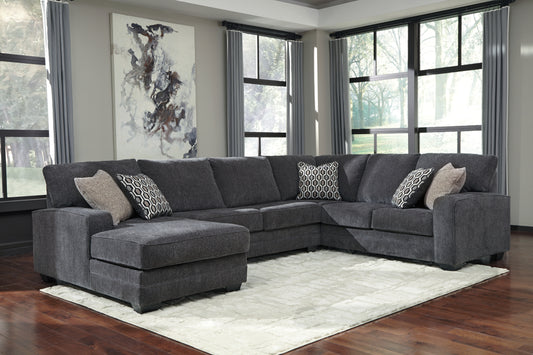 Pines Furniture Outlet - Ashley Furniture - Tracling Sectional - LAF 3-Piece Sectional with Chaise / Slate - 72600S2
