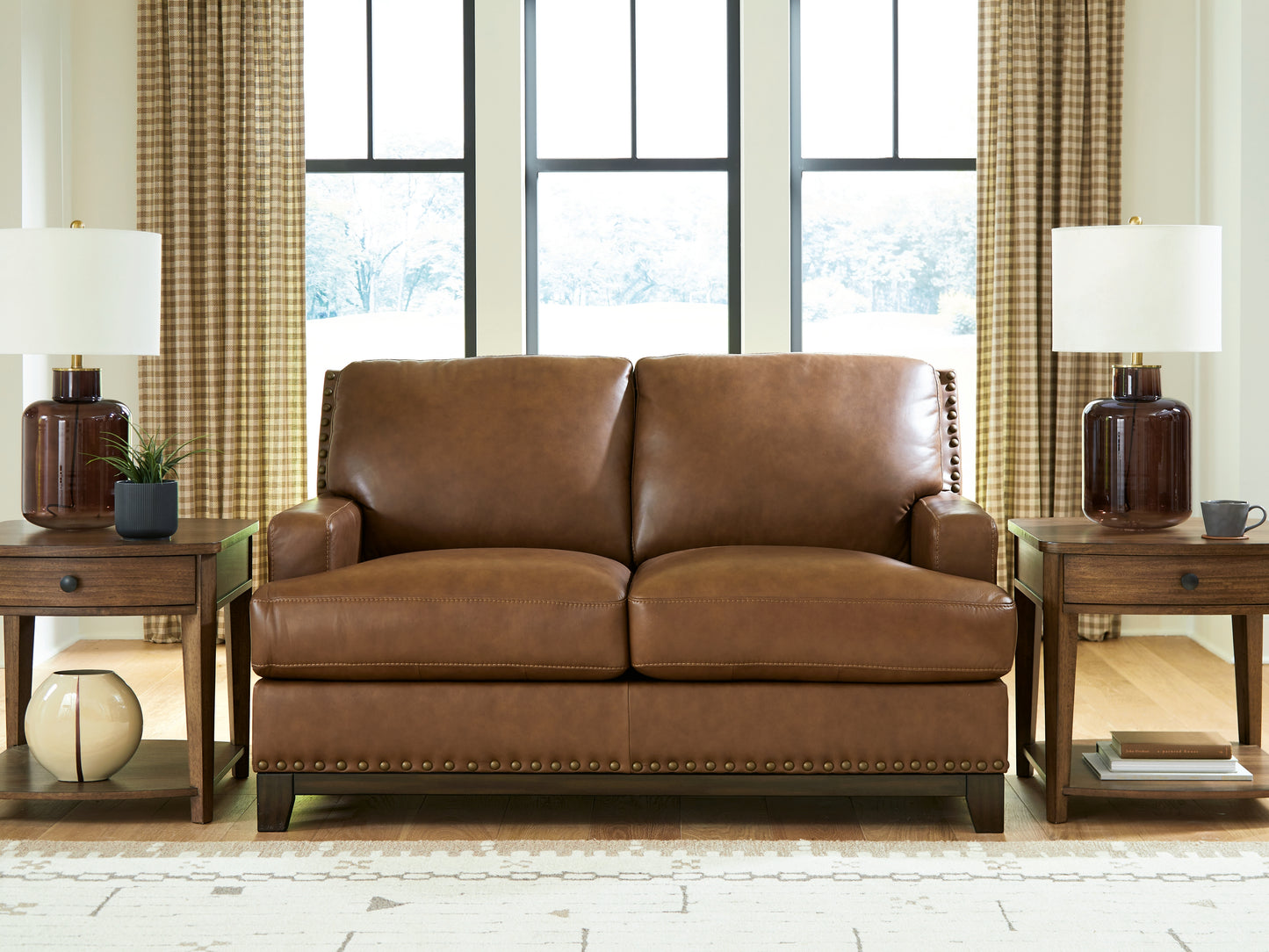 Pines Furniture Outlet - Ashley Furniture - Saonara Living Room - Loveseat / Amber - PC7310935