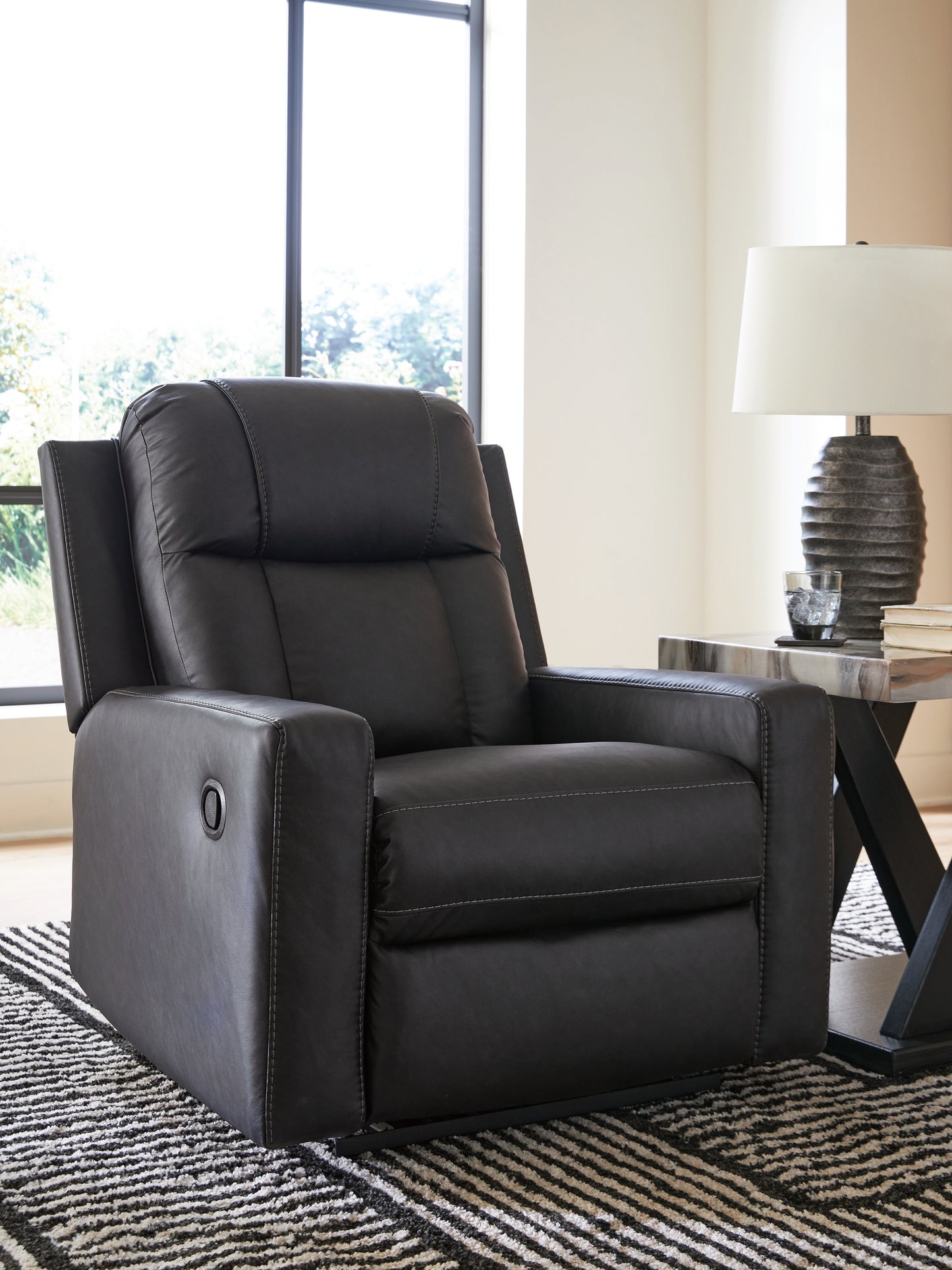 Pines Furniture Outlet - Ashley Furniture - Mackmenville Living Room - Zero Wall Recliner / Carbon - 7471329