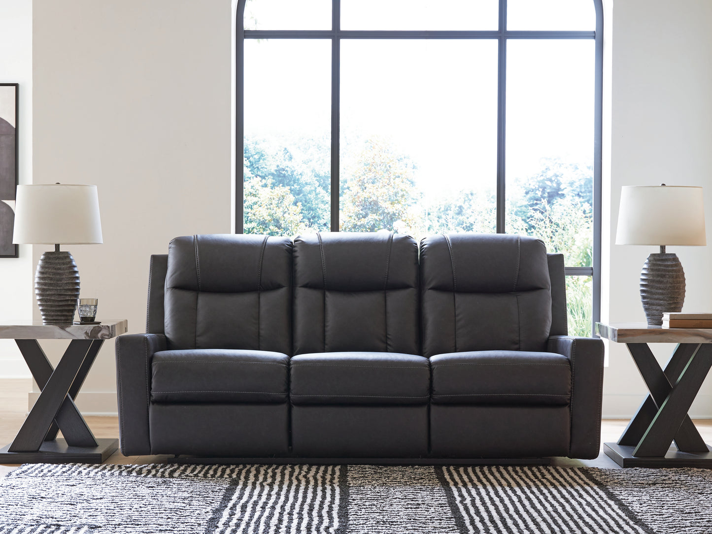 Pines Furniture Outlet - Ashley Furniture - Mackmenville Living Room - Reclining Sofa / Carbon - 7471388