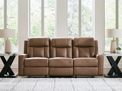 Pines Furniture Outlet - Ashley Furniture - Mackmenville Living Room - Reclining Sofa / Caramel - 7471488