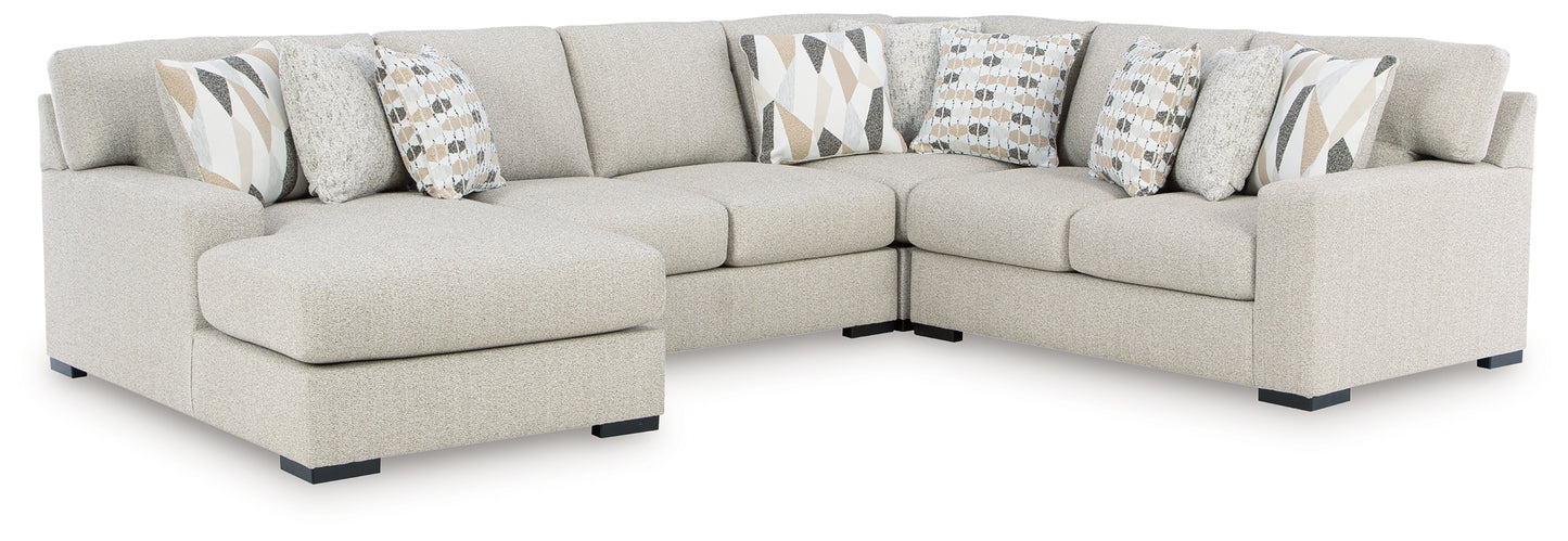 Pines Furniture Outlet - Ashley Furniture - Laurelgrove Sectional - RAF 3-Piece Double Chaise Sectional / Pebble - 75105S7