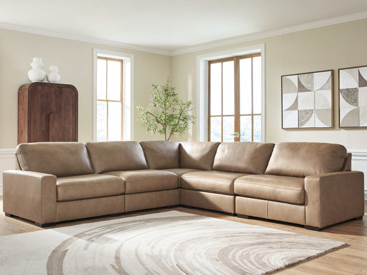 Pines Furniture Outlet - Ashley Furniture - Veronella Sectional - RAF 5-Piece Sectional / Sahara - 76106S17