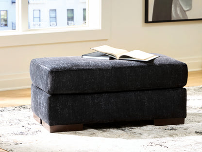 Pines Furniture Outlet - Ashley Furniture - Whitmore Manor Living Room - Ottoman / Black Pearl - 8040414
