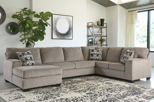Pines Furniture Outlet - Ashley Furniture - Ballinasloe Sectional - RAF 3-Piece Sectional with Chaise / Smoke - 80703S1