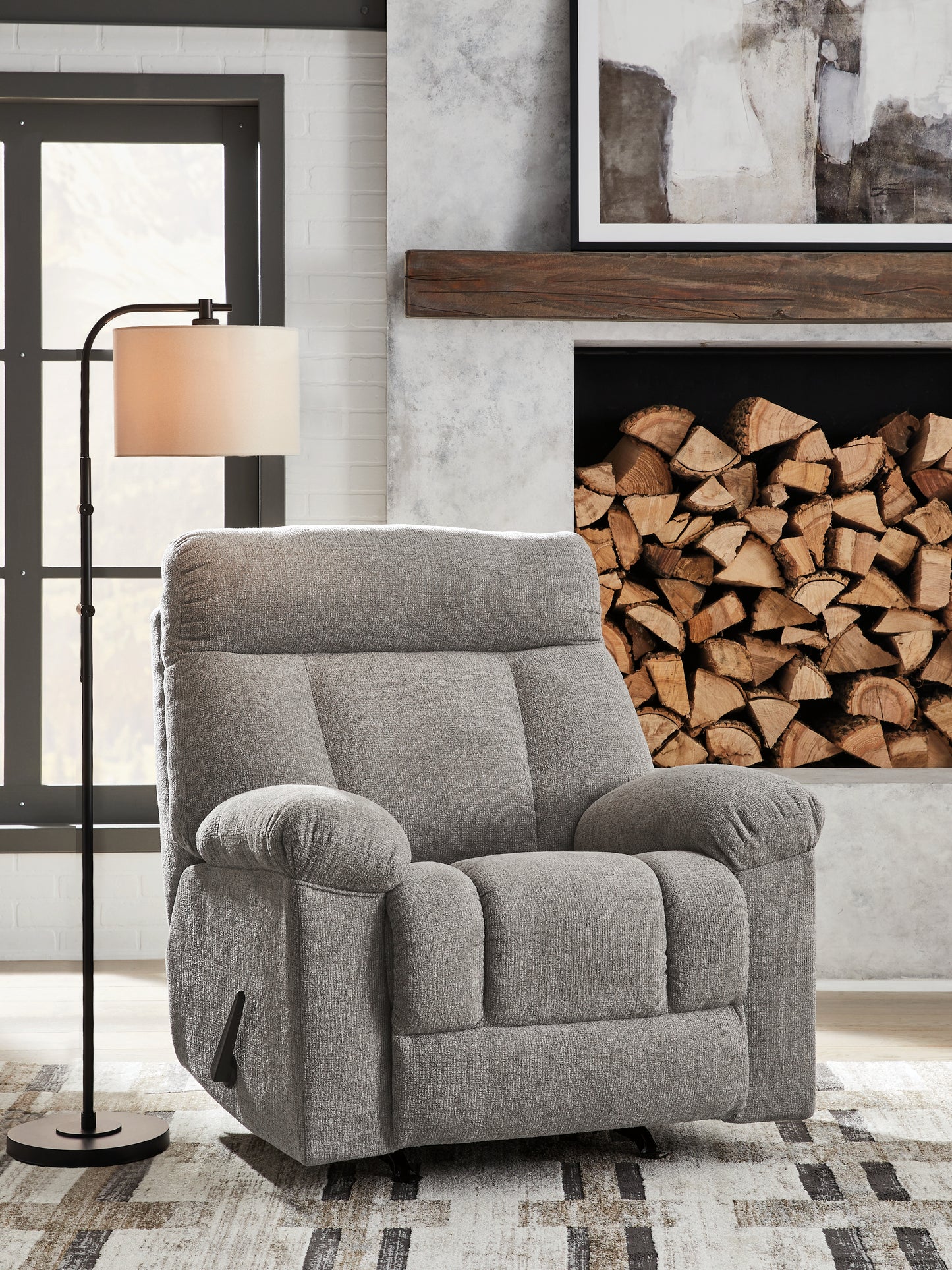 Pines Furniture Outlet - Ashley Furniture - Hoyne Park Living Room - Rocker Recliner / Smoke - PC8281625
