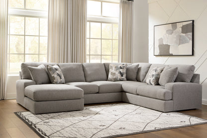 Pines Furniture Outlet - Ashley Furniture - Lindon Sectional - RAF 3-Piece Sectional with Chaise / Smoke - 84704S3