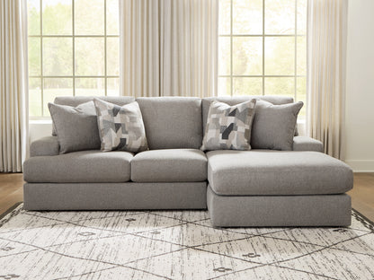Pines Furniture Outlet - Ashley Furniture - Lindon Sectional - RAF 2-Piece Sectional with Chaise / Smoke - 84704S2