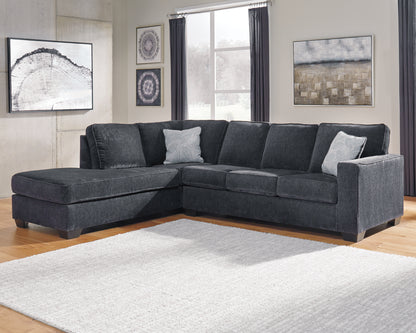 Pines Furniture Outlet - Ashley Furniture - Altari Sectional - RAF 2-Piece Sectional with Chaise / Slate - 87213S1