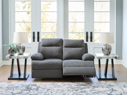 Pines Furniture Outlet - Ashley Furniture - Side-Swipe Living Room - Reclining Loveseat / Charcoal - PC9140686