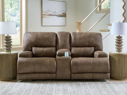 Pines Furniture Outlet - Ashley Furniture - Beckley Place Living Room - PWR REC Loveseat/CON/ADJ HDRST / Earth - PC9180218
