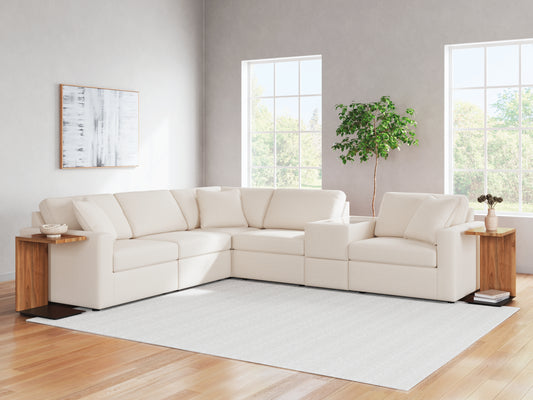 Pines Furniture Outlet - Ashley Furniture - Modmax Sectional - RAF 7-Piece Sectional with Audio Console / Ink - 92121S75