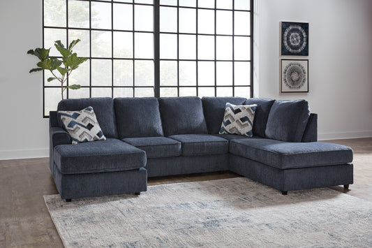 Pines Furniture Outlet - Ashley Furniture - Albar Place Sectional - RAF 2-Piece Sectional / Cobalt - 95302S2
