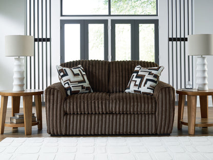 Pines Furniture Outlet - Ashley Furniture - Midnight-Madness Living Room - Loveseat / Chocolate - 9810435