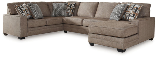 Pines Furniture Outlet - Ashley Furniture - Cannonbrook Sectional - LAF 3-Piece Sectional with Chaise / Nutmeg - 98201S2