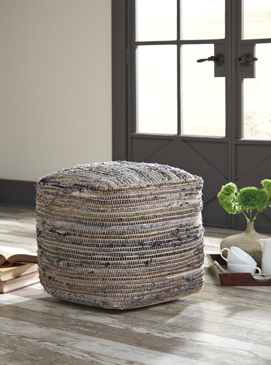 Pines Furniture Outlet - Ashley Furniture - Absalom Pouf - Pouf / Denim - A1000550