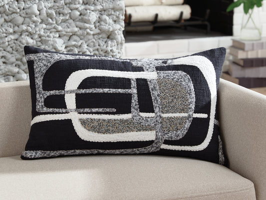 Pines Furniture Outlet - Ashley Furniture - Gavrileigh Pillows - Pillow (4/CS) / Black/Gray/Ivory - A1001113