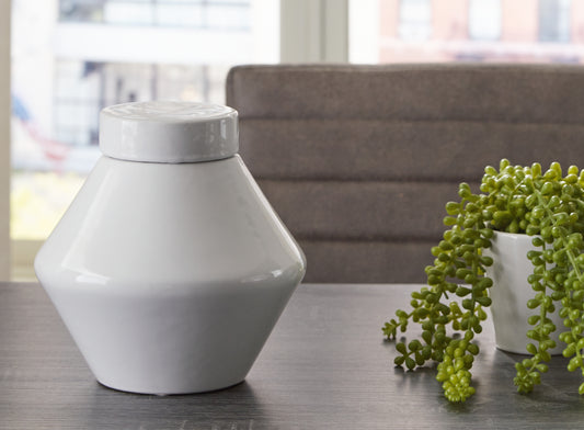Pines Furniture Outlet - Ashley Furniture - Domina Jar (Set of 2) - Jar (2/CS) / White - A2000485