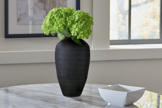 Pines Furniture Outlet - Ashley Furniture - Etney Vase - Vase / Slate - A2000509