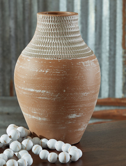 Pines Furniture Outlet - Ashley Furniture - Reclove Vase - Vase / Distressed White - A2000642