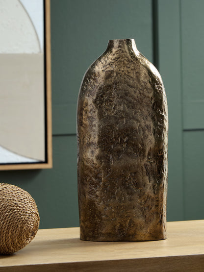 Pines Furniture Outlet - Ashley Furniture - Wallmond Vase - Vase / Antique Brass Finish - A2000822