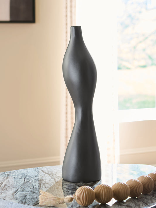 Pines Furniture Outlet - Ashley Furniture - Judsen Vase - Vase / Black - A2000835