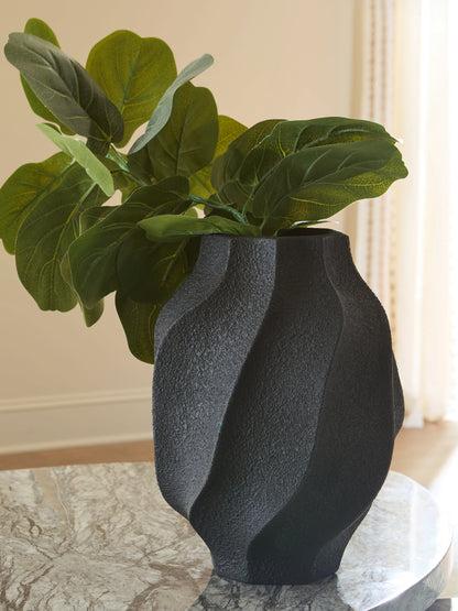 Pines Furniture Outlet - Ashley Furniture - Judworth Vase - Vase / Black - A2000874