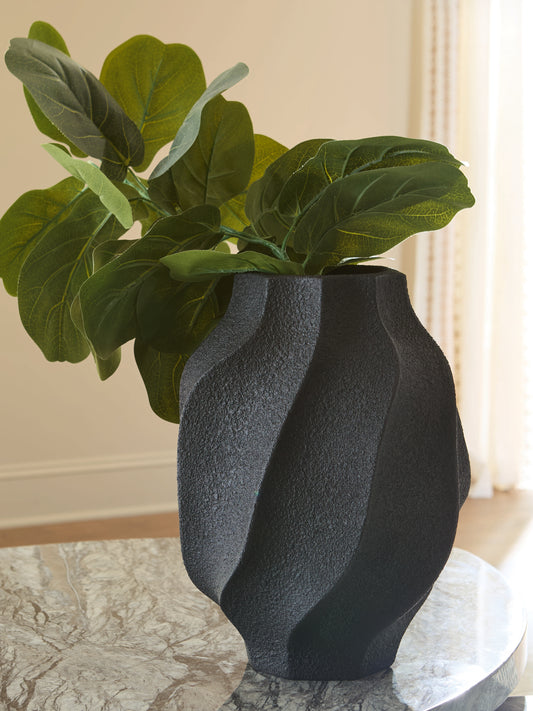Pines Furniture Outlet - Ashley Furniture - Judworth Vase - Vase / Black - A2000874