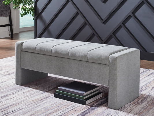 Pines Furniture Outlet - Ashley Furniture - Akselman Storage Bench - Storage Bench / Gray / 50"W x 19"D x 19"H - A3000744