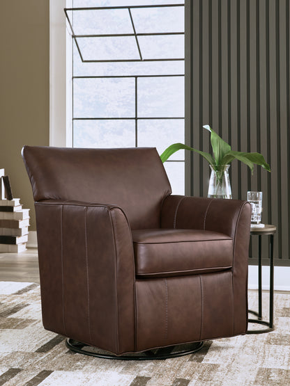 Pines Furniture Outlet - Ashley Furniture - Braydunn Swivel Glider Accent Chair - Swivel Glider Accent Chair / Espresso Brown - A3000820