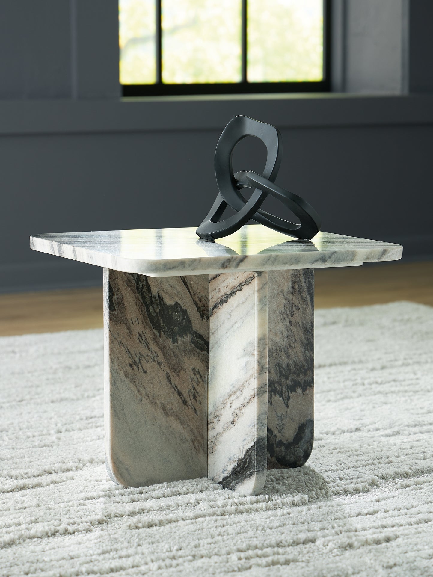 Pines Furniture Outlet - Ashley Furniture - Baretton Accent Coffee Table - Accent Cocktail Table / Black/White/Taupe - A4000671