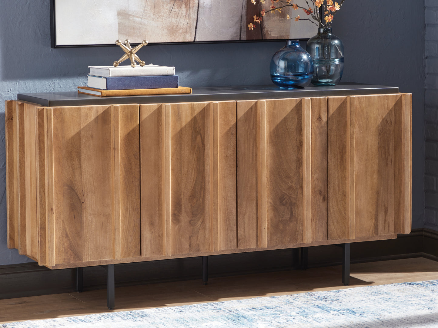 Pines Furniture Outlet - Ashley Furniture - Quintavious Accent Cabinet - Accent Cabinet / Brown/Charcoal - A4000685