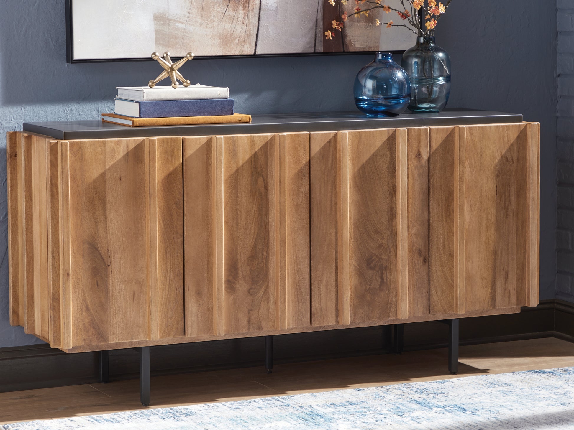 Pines Furniture Outlet - Ashley Furniture - Quintavious Accent Cabinet - Accent Cabinet / Brown/Charcoal - A4000685