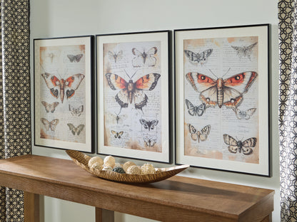 Pines Furniture Outlet - Ashley Furniture - Jossletts Wall Decor - Wall Art Set (3/CN) / Orange/Black/Ivory - A8000490