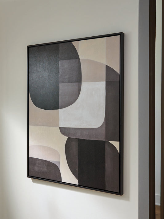 Pines Furniture Outlet - Ashley Furniture - Kesleigh Wall Decor - Wall Art / Black/White - A8000495