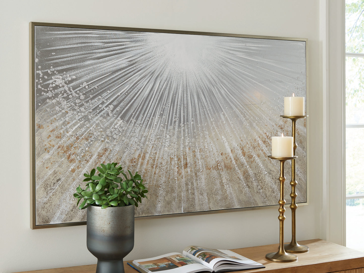 Pines Furniture Outlet - Ashley Furniture - Waldard Wall Decor - Wall Art / Gray/Taupe/White - A8000501