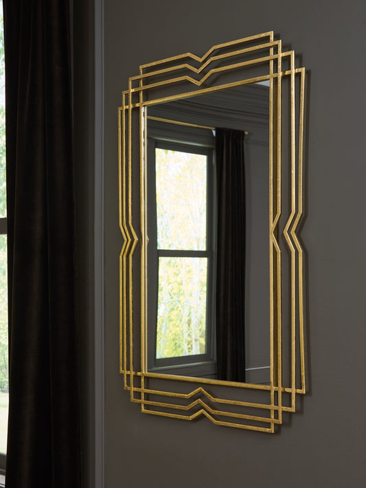 Pines Furniture Outlet - Ashley Furniture - Claybrook Mirror - Accent Mirror / Gold Finish - A8010349