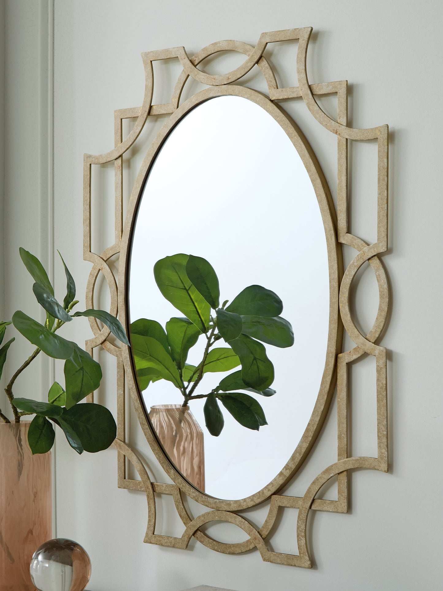 Pines Furniture Outlet - Ashley Furniture - Fulkmore Mirror - Accent Mirror / Antique Gold Finish - A8010350