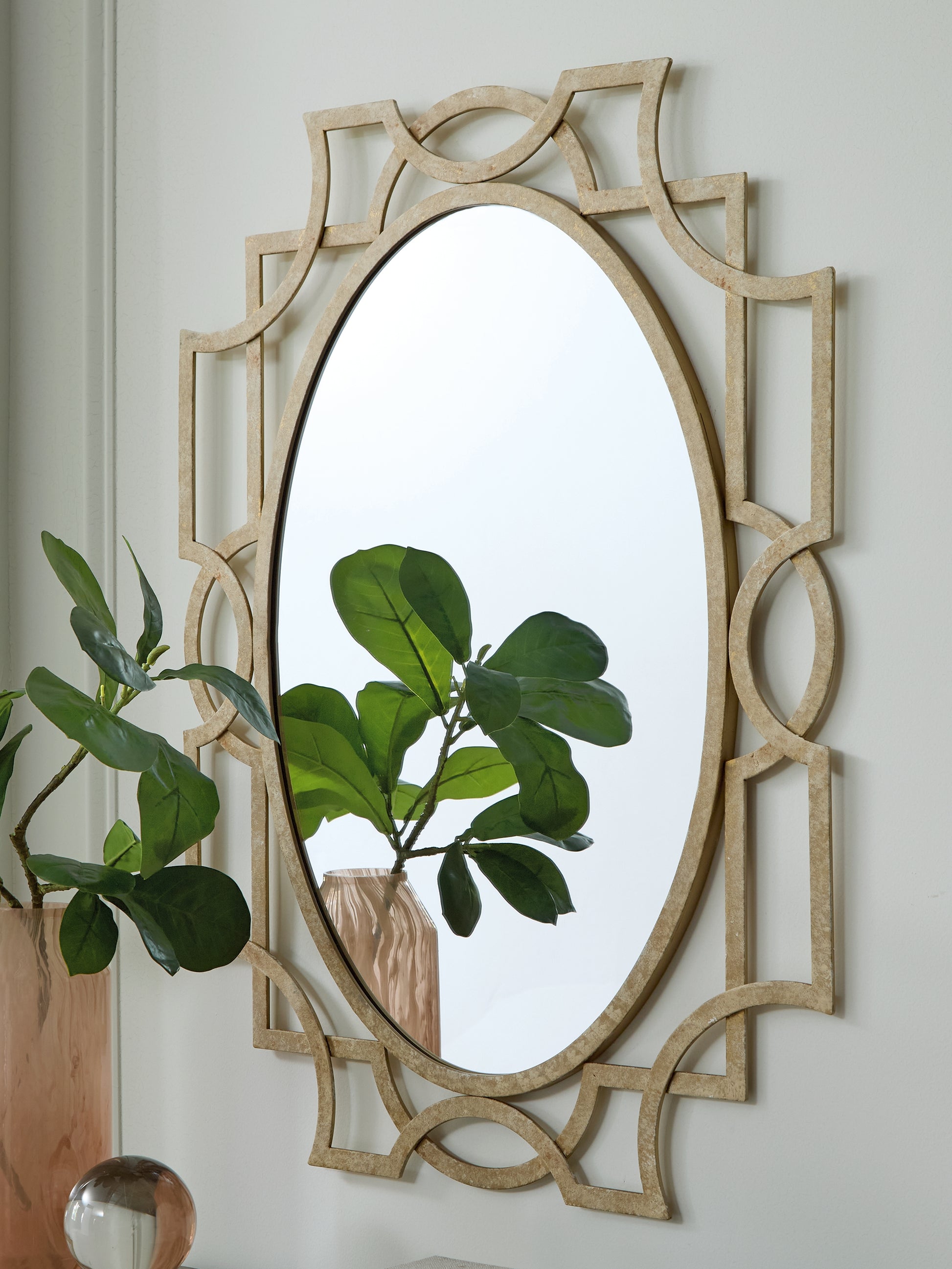 Pines Furniture Outlet - Ashley Furniture - Fulkmore Mirror - Accent Mirror / Antique Gold Finish - A8010350