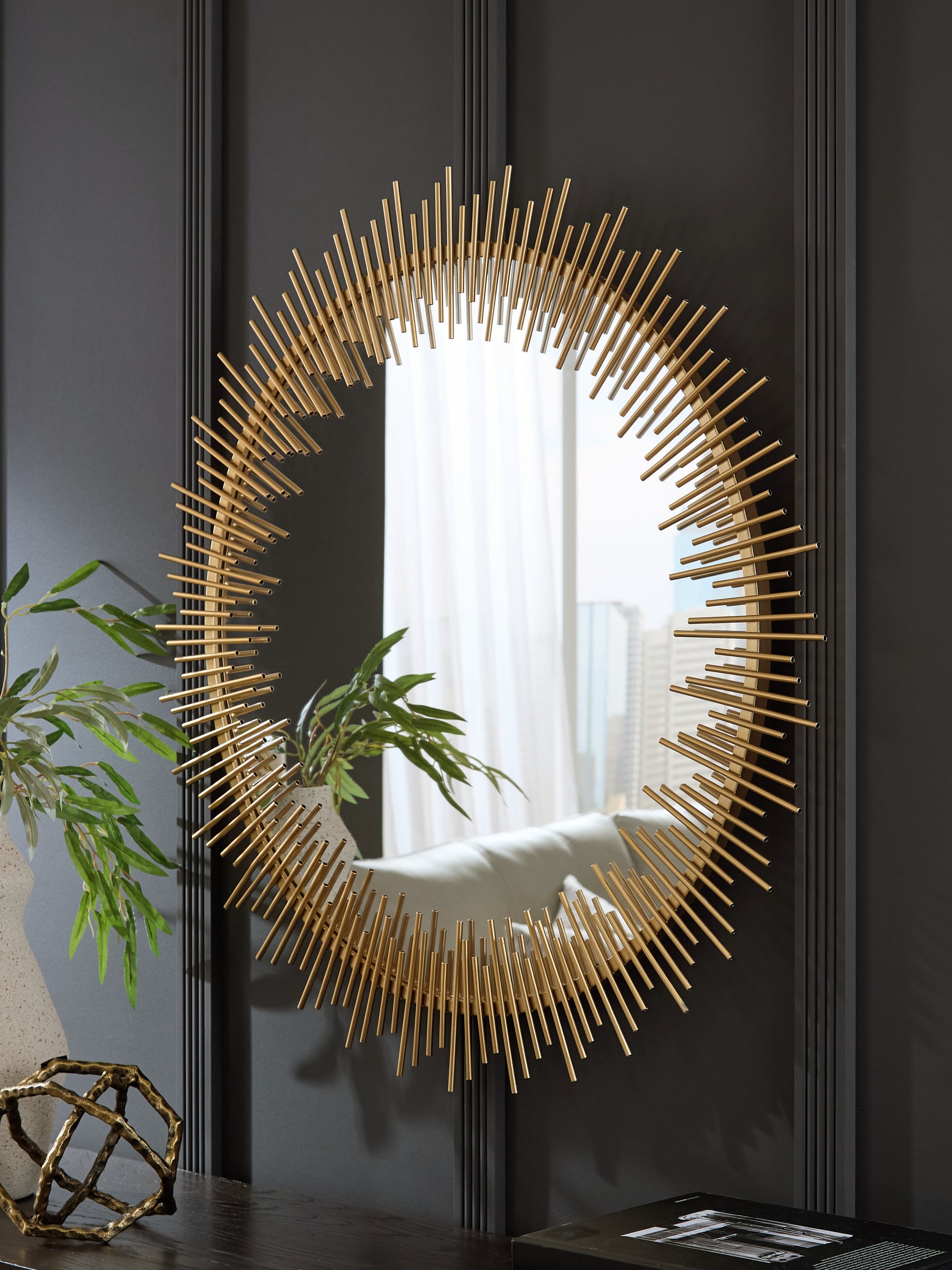 Pines Furniture Outlet - Ashley Furniture - Wainport Mirror - Accent Mirror / Gold Finish - A8010405