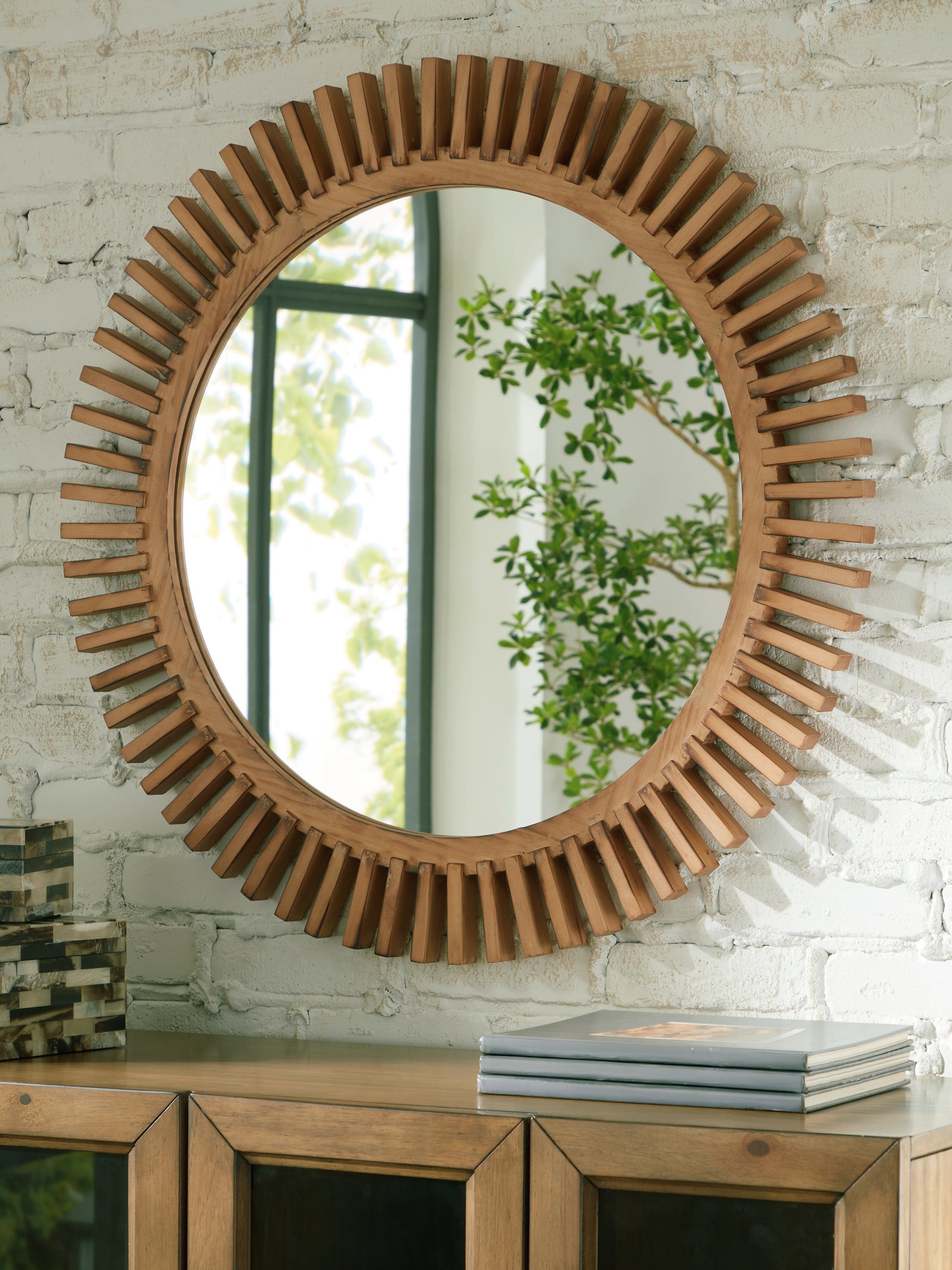 Pines Furniture Outlet - Ashley Furniture - Tedwell Mirror - Accent Mirror / Brown - A8010410