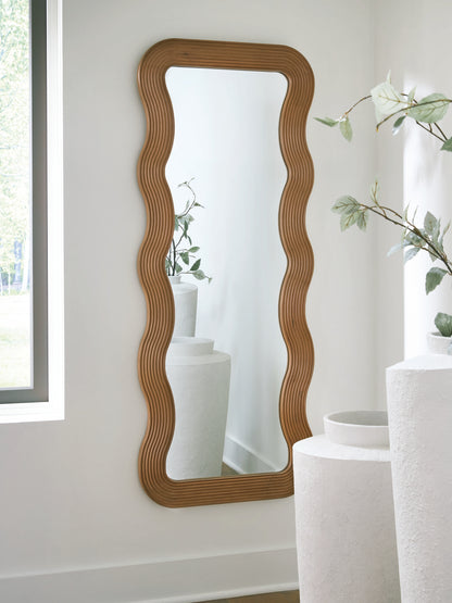 Pines Furniture Outlet - Ashley Furniture - Ellisonville Mirror - Floor Mirror / Brown - A8010413