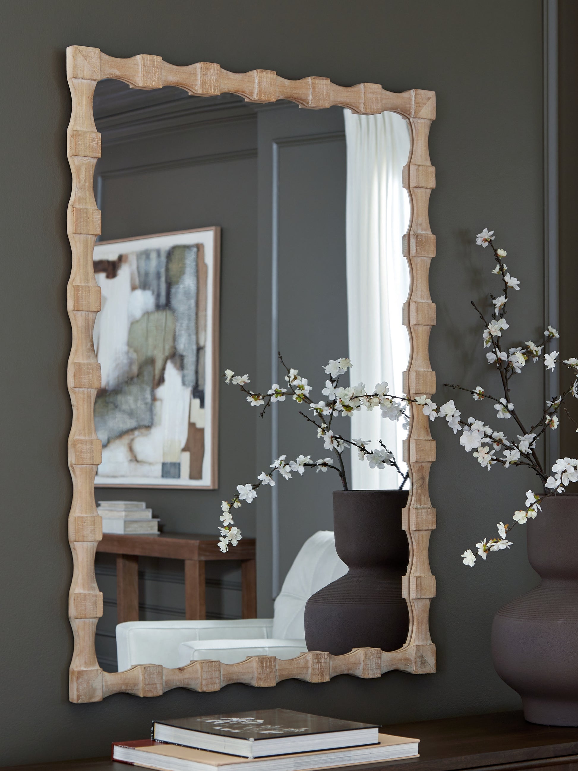 Pines Furniture Outlet - Ashley Furniture - Acelmore Mirror - Accent Mirror / Light Brown - A8010420
