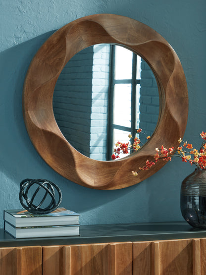 Pines Furniture Outlet - Ashley Furniture - Aajon Mirror - Accent Mirror / Brown - A8010427