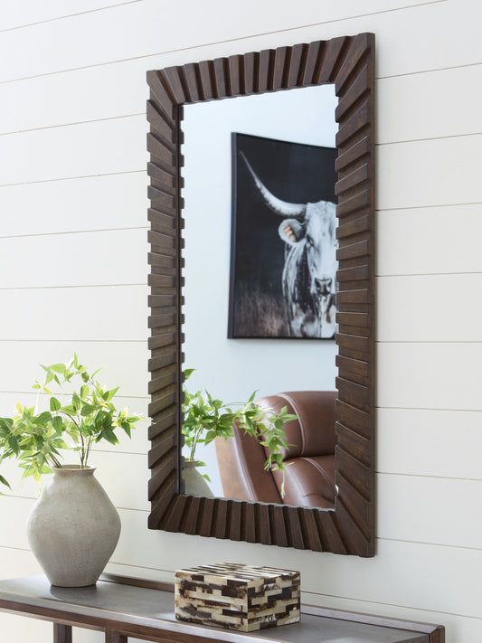 Pines Furniture Outlet - Ashley Furniture - Advin Mirror - Accent Mirror / Dark Brown - A8010428